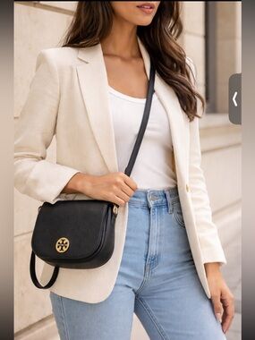 Tory Burch Leather Flap Crossbody with EUC